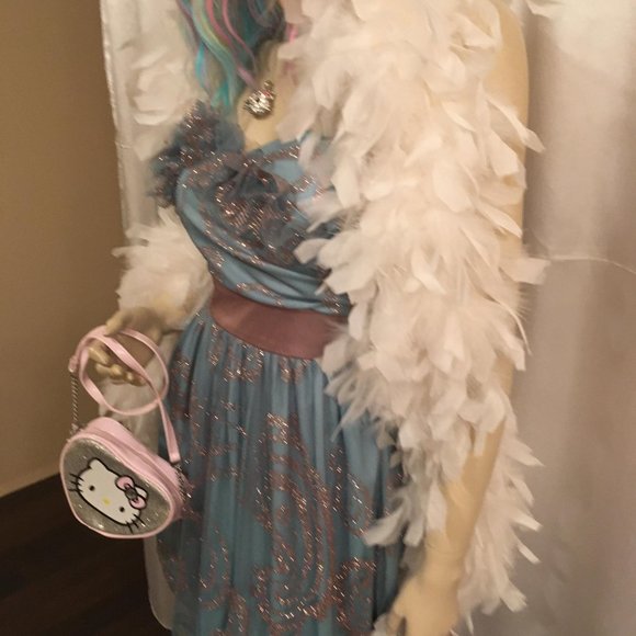 GORGEOUS vinatge turquiose blue BABY DOLL dress! - Picture 4 of 14